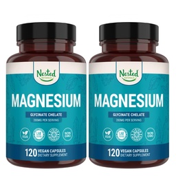 Naturals aninhado Quelato de magnésio glicinato - 200mg Suplemento de magnésio quelatado para Cães Músculos, Relaxação, e Apoio ao Sono - 100% Albion TRACCS Glicnato de magnésio buffered - 240 Cápsulas Vegan