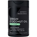 Sports Research® Organic Coconut Oil Cápsulas 3000MG - Óleo de coco extra virgem prensado a frio com triglicéridos de cadeia média (MCTs) - Vegan Friendly & Non-GMO Verificado - 120 Softgels