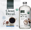 Natural Force Organic Clean Decaf Coffee + Organic MCT Oil Bundle – 100% puro Coco MCTs & Molde & Micotoxina café grátis – Não-GMO, Keto, Paleo, e Vegan - 12 Oz e 32 Oz