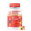SmartyPants Kids Multivitamin Gummies - fórmula melhorada: Omega 3 (DHA/EPA), Vitaminas D3, C, B12, B6, Vitamina A, K & Zinc, Gluten Free, Três sabores de frutas, 60 contagem (30 dias de abastecimento)