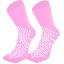HCS Não-Slip Hospital Meias com apertos para mulheres e homens (6 pares) - 360 Tudo-Around Tread Não-Slip Meck para idosos / jovens - Hospital Grip Mecks, Fall Risk Patient Slippers (Pink, regular)