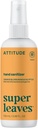 Spray de higienizador de mão ATTITUDE para adultos e crianças, EWG verificado, mata bactérias e germes, Vegan, flor laranja & eucalipto, 3.38 Fl Oz (garrafa de espuma)