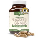 Lignans For Life Flaxseed Lignans for Dogs & People - Suplemento Orgânico de linhaça para suporte de hormônios, 15mg 90 Cápsulas, Sementes de linho para cães e mulheres, High-Fiber