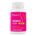 Supositórios Vaginais de Ácido Bórico Safrel - 60 Count (1-Pack) - 100% Pure USA-Made, Suporta Saúde Íntima e Vaginal, pH Equilíbrio, Controle de Odor - Essencial Bem-Estar das Mulheres
