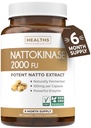 Saúde Harmony Nattokinase 2000 FU (Não-GMO) Suplemento poderoso Nattokinase feito de soja naturalmente fermentado - (6 Mês de fornecimento) 180 cápsulas Vegan Natto