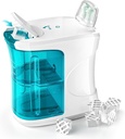 Sistema de irrigação nasal de dupla alimentação, auto-limpando e máquina de coleta automática de resíduos, Lavagem de sino para vários sintomas nasais alívio, máquina limpador de nariz com 18 cápsulas salinas
