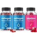 NutraChamps cabelo completo, pele & pregos Bundle - Biotina, Colágeno, queratina e mais