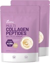 VivoNu Multi Colágeno Peptídeos Pó, 16 Oz Hidrolisado Proteína Peptídeos Tipo I,II,III,V,X com Ácido Hialurônico, Biotina e Vitamina C Sem sabor Keto Paleo Friendly, Ez Mix em Bebidas (2LB/2Pack)