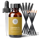 Puro Naturals Óleo de rícino para pestanas e sobrancelhas - 1 Fl Oz Nutrishing Brow & Lash Growth Serum - Orgânico, Hexane Livre, Frio Pressionado, Não Refinado - Cílios e Crescimento da Sobrancelha Sérum para Mulheres