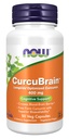 NOW Suplementos, CurcuBrainTM 400 mg com Curcumina Otimizada Longvida®, 50 Veg Cápsulas