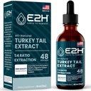 Turkey Tail Mushroom Extract - Absorção mais rápida do que Turquia Tail Mushroom Cápsulas ou Pó - Sistema imunológico totalmente natural e suporte digestivo - Real Mushrooms Turkey Tail - 2 Fl Oz por E2H