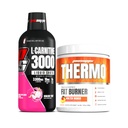 PROSUPPS L-Carnitina 3000 Estimulante Livre de Tiros Líquidos (31 Servings, Dragon Fruit) e termo-gordura Queimando Pó termogênico (25 Servings, Mango fundido)