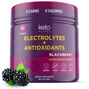 Keto Vitals Antioxidante Eletrólitos em Pó - Mistura Keto Eletrólitos com Potássio, Magnésio, Sódio e Cálcio - Sem Açúcar Eletrolítico Mistura e Hydração em Pó, 60 Servões, BlackBerry