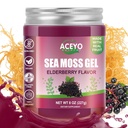 (8 OZ) Sea Moss Gel orgânico raw Elderberry saborosa irlandês Seamoss Homens Mulheres Natural Vegan 102 Vitaminas e minerais Selvagem Colhida Não-GMO Imune Defesa Booster Lung Thyroid Digestive Support