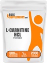BulkSuplementos.com L-Carnitina HCl Pó - Suplemento de Carnitina, Pó de Carnitina, L-Carnitina 500mg - Sem sabor e sem glúten, 500mg por serviço, 1 kg (2,2 lbs) (Pacote de 1)