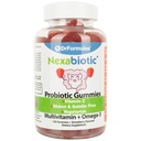DrFormulas Gummies multivitamina com Omega 3 e Probióticos para Crianças e Adultos com Vitamina C; Nexabiótico com Vitamina A, C, D3, E, B6, B12, e Zinco, Biotina, Folato; Halal Vegetarian, 120 Contagem