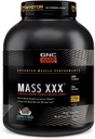 GNC AMP Mass XXX, Proteína de ganho de peso clinicamente comprovada em pó, melhora a força, tamanho, 780 calorias, 50g de proteína, aminoácidos micronizados, creatina, betaína, cookies e creme, 13 serviços, 6 SVG