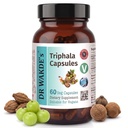 Cápsulas Triphala de DR WAKDE (60 tampas de legumes, Suplemento com base em plantas, Erva ayurvédica, Tudo Natural, Vegan)