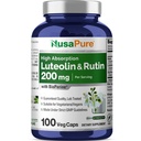 NusaPure Luteolin Complexo com 200 mg de Rutin 100 cápsulas