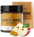 HERBAMAMA Lion's Mane Gummies - 1000mg Mane Mushroom para apoio de clarividência cerebral - Vegan, Suplemento Foco Não-GMO para Adultos - 60 Mastigação com base em pectina