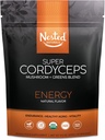 Super Greens Daily Greens Superfood Powder - Certificado USDA Organic Green Powder w/20+ Whole Foods, Spirulina Powder, Wheat & Barley Grass - Probióticos, Fibra & Enzimas - Cordyceps, 30 Servings