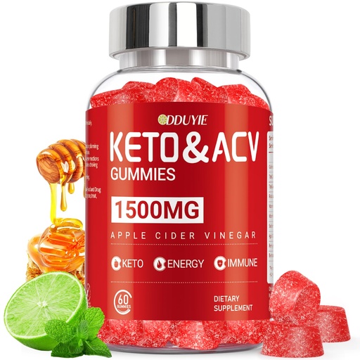 (1 Pack) Apple Cider Vinagre Gummies Keto ACV Gummies para suportes de metabolismo e queima de gordura com vitamina B6 & B12 Suplemento ACV