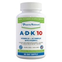 Power By Naturals ADK Vitamina Supplement – ADK 10 Alta Potência com Vitaminas A, D3 10.000 UI & K2 MK7 para Superior Coração, Imune & Apoio à Saúde Óssea – 90 Cápsulas, 1 Pacote (3-Mês de Fornecimento)