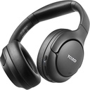 TOZO HT2 Hybrid Auscultadores de cancelamento de ruído ativo, sem fio sobre ouvido Bluetooth Headset, 60H Playtime, Hi-Res áudio personalizado EQ via App Deep Bass Comfort Fit Ear Cups, para Home Office Travel Preto
