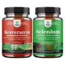 Pacote de Resveratrol Trans antienvelhecimento e Puro Selenium Thyroid Suplemento de suporte - Suplemento de suporte conjunto natural - Imune Imune Imster natural para adultos