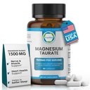 Suplemento de Taurato de Magnésio Natural 1500 mg com 90 Cápsulas - 30 Dias de Abastecimento para Apoio ao Sono, Saúde do Coração, Relaxamento, Equilíbrio da Pressão Arterial e Aumento de Energia