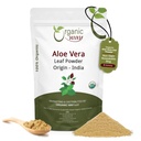 CAMINHO ORGÂNICO Aloe Vera Powder (Aloe barbadensis) - Orgânico & Kosher Certified - Origem - Índia (16 Oz)