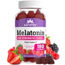 Melatonina Gummies Max Força 10mg Pectina Gummies, Ajuda com o suporte ao sono, Berry Flavor Gummy, 100% livre de drogas, 180 contagem (Pacote de 1)