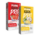PURE KICK PRO Hydration Electrolyte Drink Mix, Abacaxi Coco & Morangueiro Ice Pop, 12 pacotes
