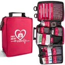 Kit de primeiros socorros, kits de primeiros socorros de trauma com compartimentos etiquetados Sistema Molle, Kits de emergência profissional para casa, Escritório, Carro, Ao ar livre, Caminhadas, Viagens, Camping