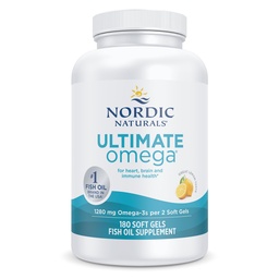 Nórdico Naturals Ultimate Omega, sabor limão - 180 Gels macios - 1280 mg Omega-3 - Óleo de peixe de alta potência com EPA & DHA - Promove a saúde do cérebro e coração - Não-GMO - 90 Servings