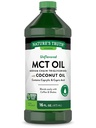 Nature's Truth MCT Oil (Oleo) 16 fl. oz (Oleo) Keto, Fórmula sem sabor (Oleo de coco) Vegan, Non-GMO, and Gluten Free Supplement