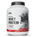 Níveis de proteína de whey alimentado de grama em pó, sem artificiais, 24G de proteína, morango, 5LB