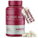 Ácido R-Lipoico Estabilizado 300mg por serviço, R ácido alfa lipoico ALA Suplemento Antioxidante para Nervo, Energia e Apoio ao Metabolismo, Suplementos certificados NSF, Não-GMO & Vegan, 60 cápsulas, 2 meses de fornecimento
