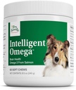 Terry naturalmente inteligente Omega - suprimentos de saúde do cão para coração, cérebro e saúde dos olhos - suprimentos de animais de estimação para cuidados com animais de estimação - coração, cérebro e suporte de olhos para cães - 60 mastigação suave