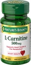 L-Carnitina da recompensa da natureza, apoia a saúde do coração e o metabolismo da gordura, suplemento do ácido de Amino, 500 mg, 30 comprimidos