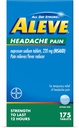 Aleve Cefaleia Reliever & Fever Reducer Comprimidos, Naproxeno Sódio, para Cefaleia, Medicina da Dor para Adultos, Dor Dor Alívio Comprimidos, 175 Contagem