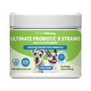 Bem-estar animal de estimação - Ultimate Probiótico 9 Strains para Gatos e Cães - Suporte Natural para Digestão e Saúde do Trato Urinário 160 Grams.