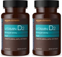 Elementos Vitamina D2 2000 UI, Vegan, 65 Cápsulas, Suporta ossos fortes e saúde imunológica, 2 Mês de Abastecimento (Pacote de Maio Vary) (Pacote de 2)