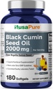 NusaPure Black Seed Oil 2000mg por serviço - 180 Caps Softgel (Não-GMO, Gluten-Free)