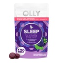 Olly Sleep Gummy, 3 mg Melatonina, L-Theanina, Camomila e extratos de limão Balm, BlackBerry Flavor, 60 dias de fornecimento - 120 contagem