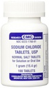 Comprimidos de cloreto de sódio 1 Gm, comprimidos de sal normal da USP - 100 comprimidos