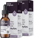Marie Originals Natural Oil Orelha Drops Orelha Mullein Óleo de Alho Gotas para Prevenção de Infecções, Gotas de dor de ouvido de ervas para adultos, Crianças e animais de estimação, calma dor de ouvido & remoção de cera, remédios de dor de ouvido (2 Pack)