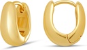 Essenciais 14K ouro ou prata esterlina banhado Teardrop Huggie Hoop 12mm