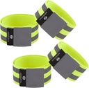 Bandas Refletivas para Homens e Mulheres □ Refletores para Corredores, Ciclismo, Caminhando □ Conjunto de 4 Bandas Refletivas do Tornozelo, Braçadeiras, Fitas de pulso □ Fita de refletor que proporciona alta Visibilidade de segurança