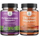 Pacote de Perimenopausa Suplemento com Maca Root Vitex Berry & Black Cohosh para Hot Flashes Night Sweats Hormone Balance & Mood and Thyroid Support com L Tyrosine Bladderwrack Selenium & Ashwagandha